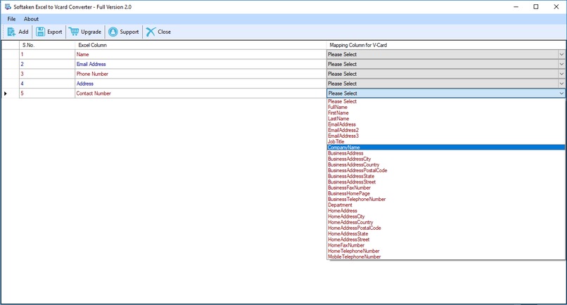 Softaken Excel to VCF Converter Software – screenshot 3