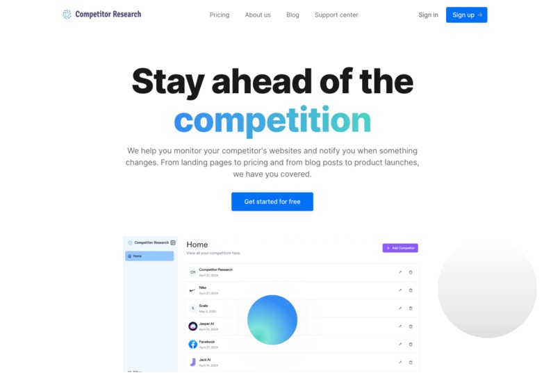 Competitor Research – screenshot 1