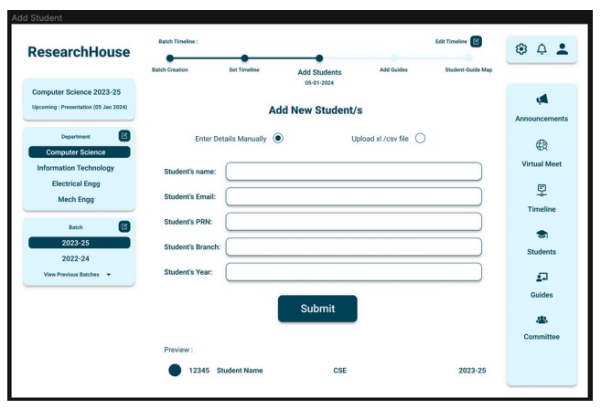 Post Graduation Dissertation Management  & Monitoring System – screenshot 2