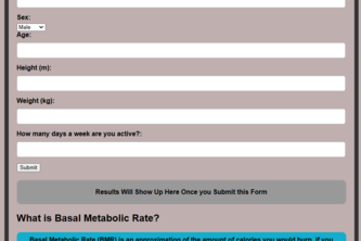 Basal Metabolic Rate Calculator